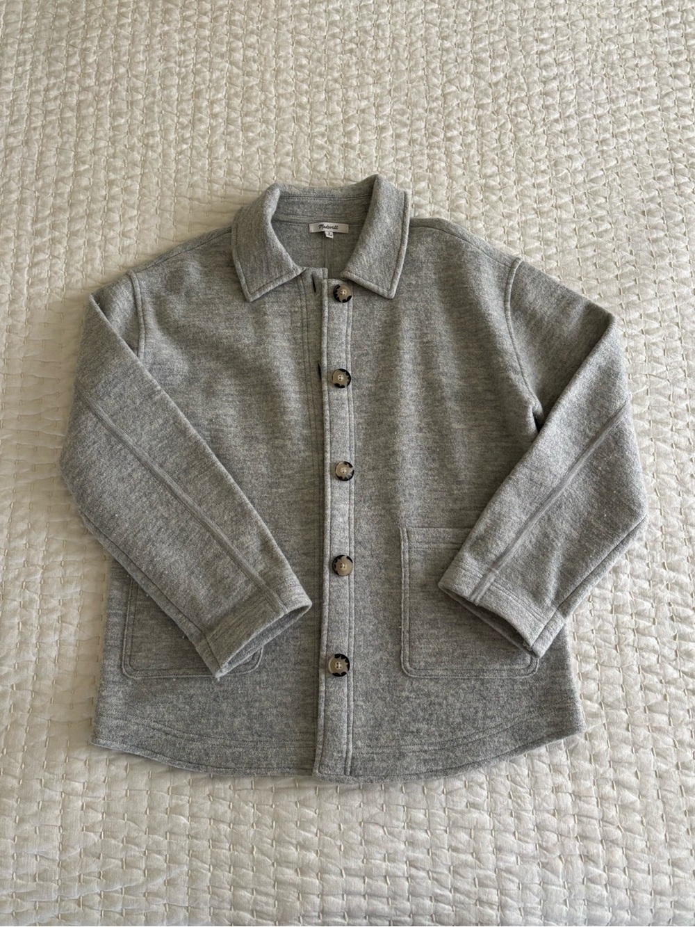 Madewell Boiled Wool Sweater Shirt Jacket Medium EUC - Picture 3 of 15